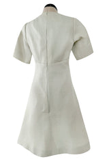 Documented Spring 1969 Christian Dior by Marc Bohan Haute Couture Stiffened Silk A-Line Dress