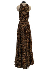 Pre-Fall 2013 Gucci by Frida Giannini Look 8 Leopard Silk Chiffon Dress w Open Back