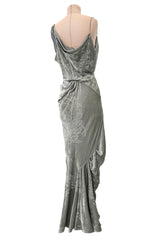 Important Fall 2006 Christian Dior by John Galliano Pale Silver Grey Version of Runway Look 41 Dress