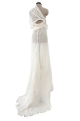 Cruise 2010 Christian Dior by John Galliano Runway Version in White Silk Chiffon Draped Dress