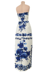 Valentino Fall 2013 by Maria Grazia Chiuri & Pierpaolo Piccioli Strapless Blue & White Dress