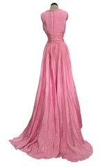 Gorgeous Pre-Fall 2012 Oscar de la Renta Runway Look 53 Soft Pink Silk Dress w Trained Skirt