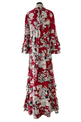 Prettiest 2016 Valentino by Maria Grazia Chiuri & Pierpaolo Piccioli Printed Red Silk Dress