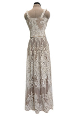 Outstanding Spring 1993 Giorgio Armani Runway Hand Beaded Sequin & Pearl Skirt & Corset Dress Set