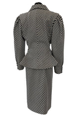 Fabulous Spring 1984 Emanuel Ungaro Haute Couture Runway B&W Check Suit