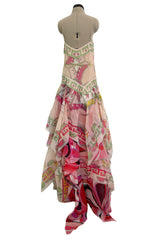 Spectacular Spring 2012 Emilio Pucci by Peter Dundas Runway Look 14 Pink Print Dress w Multi Layered Skirt