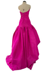 Spectacular Spring 2005 Oscar de la Renta Runway Look 53 Strapless Pink Silk Dress w Full Skirts