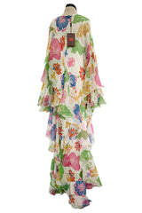 Prettiest Spring 2019 Etro by Veronica Etro Oversized Floral Print Bias Cut Silk Chiffon Spiral Dress