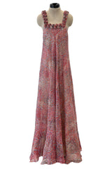 Rare c.1958 Madame Gres Haute Couture Silk Chiffon Dress & Hooded Cape Set