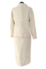 Cruise 2012 Chanel by Karl Lagerfeld Runway Look 8 Ivory Suit w Jewels, Sequin Details & Silver Thread