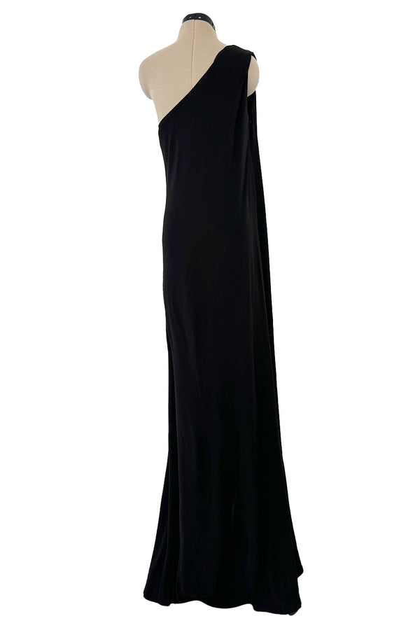 Easy to Wear Fall 2012 Givenchy by Riccardo Tisci One Shoulder Fluid Black Jersey Caftan Dress