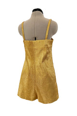Amazing 1950s Elizabeth Arden Old Hollywood Metallic Gold Playsuit Jumpsuit
