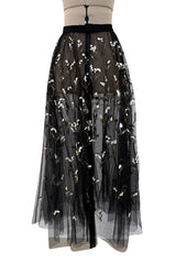 Beautiful Fall 2019 Christian Dior by Maria Grazia Chiuri Runway Look 36 Black Net Bead & Sequin Over Skirt