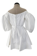 Rare Spring 2016 Celine by Pheobe Philo Runway Look 28White Cotton Boned Corset Top