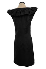 Spring 1992 Yves Saint Laurent Ad Campaign Black Dress w Green & Red Enamel Heart Buttons