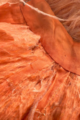 Documented 1960s Tiziani Couture by Karl Lagerfeld Peach Silk Plunge Dress w Matching Feather Cape