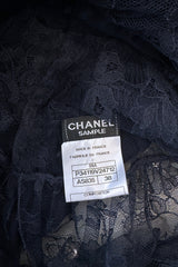 Extraordinary Fall 2008 Chanel by Karl Lagerfeld Blue Lace & Chiffon Dress & Cape Set