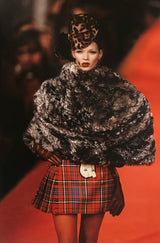 Rare Vivienne Westwood Fall 1993 'Anglomania' Collection Runway Look 36 Deep Brown Faux Fur Cape Jacket