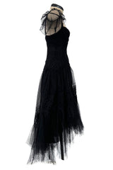 Rare Spring 2008 John Galliano Black Version of Look 13 Production Label Black Lace Dress
