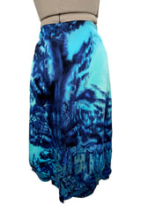 Prettiest Fall 2004 Prada Blue Version of the Runway & Ad Campaign Skirt w Gathered Bottom