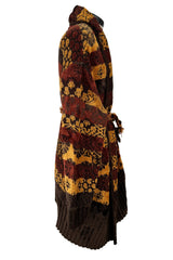 Fall 1994 Christian Lacroix Runway Knit Printed Striped Slouchy Cardigan w Original Belt