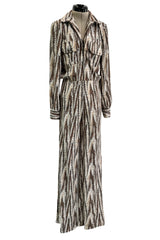 Fabulous Fall 1975 Diane Von Furstenberg Soft T-Shirt Feel Jersey Printed Jumpsuit