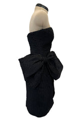 Christian Dior by Marc Bohan Spring 1988 Haute Couture Black Strapless w Bow