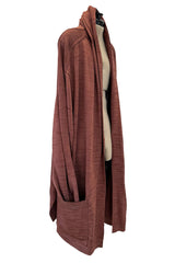 Late 1980s Early 1990s Azzedine Alaia Oversized Knit Cardigan Sweater w Pockets & X-long Sleeves