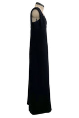 Minimalist c. 1964 James Galanos Superb Detailed Square Neckline Long Sheath Dress
