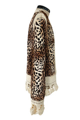 Gorgeous Fall 2005 Christian Dior by John Galliano Leopard Print Goat Skin Jacket w Crochet Detail