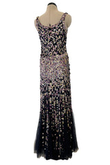 Dreamy Cruise 2006 Chanel by Karl Lagerfeld Weightless Blue Silk Tulle Dress w Iridescent Sequins