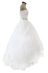 Pretty Fall 2011 Oscar de la Renta Runway White Tulle, Sequin & Rhinestone Dress