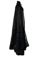 Fall 2017 Dsquared by Dean & Dan Runway High Neck Black Silk & Cotton Cape