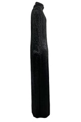 Fall 1975 John Anthony Couture Runway Sample Dress W Black Hand Beading