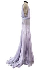 Remarkable Spring 2012 Alexandre Vauthier Haute Couture Runway Look 23 Pale Lavender Silk Chiffon Dress