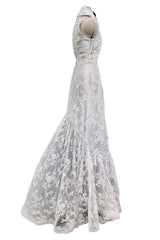 Exquisite 2011 Rodarte One Off Custom Made Silver & Lace Vogue / Kate Moss Editorial Dress