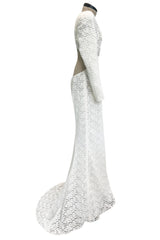 Spectacular 2014 Stella McCartney 'Renee' Red Carpert Documented White Lace Dress w Low Open Cut Out Back