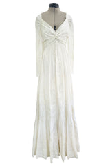 Spring 2018 Etro by Veronica Etro Runway Look 3 White Cotton Gauze Dress w Embroidery & Sequins