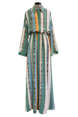 Chic Spring 2018 Emilio Pucci Runway Look 26 & Ad Campaign Printed Stripe & Dot Silk Dress or Cover Up