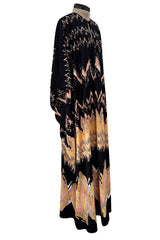 1970s Lanvin by Jules-Francois Crahay Easy-to-Wear Printed Jersey Caftan Dress