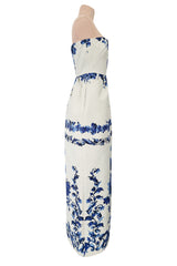 Valentino Fall 2013 by Maria Grazia Chiuri & Pierpaolo Piccioli Strapless Blue & White Dress