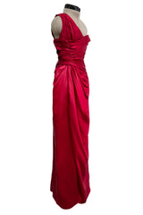 Prettiest Pre-Fall 2010 Valentino by Maria Grazia Chiuri & Pierpaolo Piccioli Red One Shoulder Silk Dress