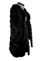 Rare Vivienne Westwood Fall 1993 'Anglomania' Collection Runway Look 36 Deep Brown Faux Fur Cape Jacket