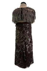 Incredible Fall 2010 Gucci by Frida Giannini Runway Look 45 Strapless Dress Covered w Pailettes & Matching Capelet