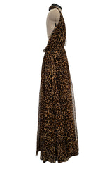 Pre-Fall 2013 Gucci by Frida Giannini Look 8 Leopard Silk Chiffon Dress w Open Back