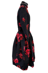 Iconic Fall 2005 Prada by Miucca Runway Look 45 Ad Campaign Rose Print Silk Dress