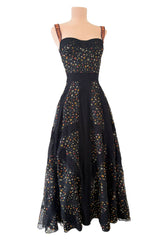 Fabulous Resort 2018 Christian Dior by Maria Grazia Chiuri Floral Print & Lace Dress w Beaded Straps