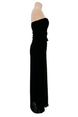 Rarest Spring 2002 Yves Saint Laurent Haute Couture Final Collection Black Silk Chiffon Dress