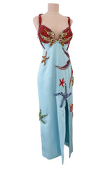 Phenomenal Spring 2021 Versace by Donatella Versace Runway Look 77 Embellished Starfish Dress