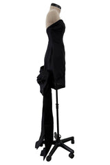 Spring 1987 Yves Saint Laurent Runway Mini Dress w Floor Length Back Bow